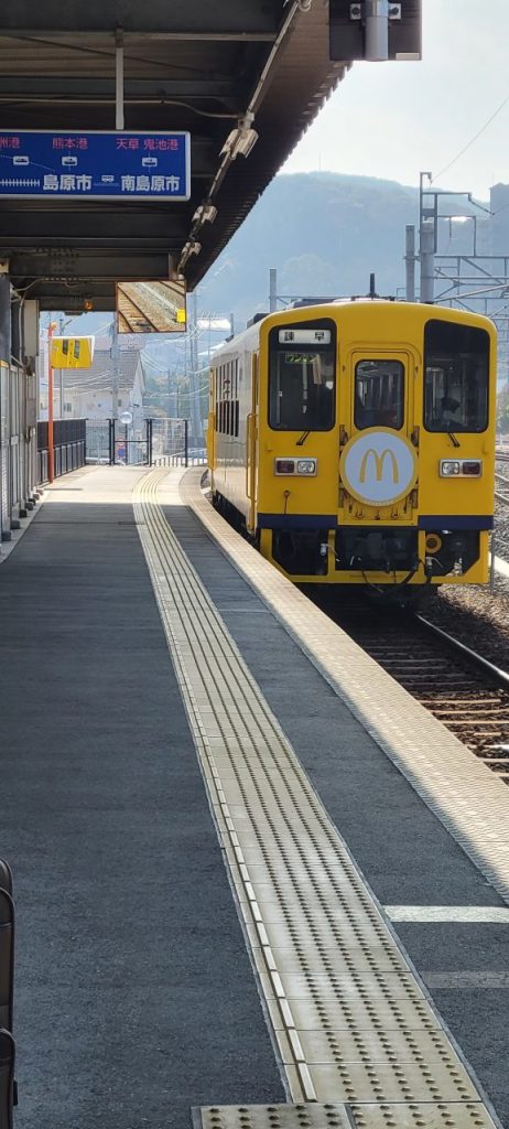 楽しみにしていたワンマン電車の「島原鉄道」です(*^_^*)