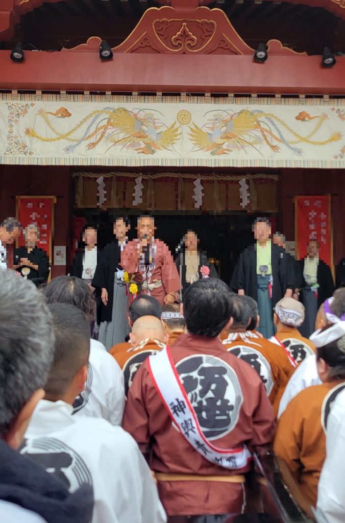 神田神社の宮入のご挨拶です。