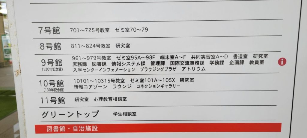 7号館から11号館とグリーントップの紹介です。