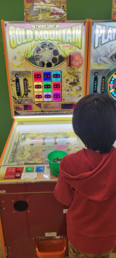 またもや新しいゲームにチャレンジ!直実にコインを減らしていました